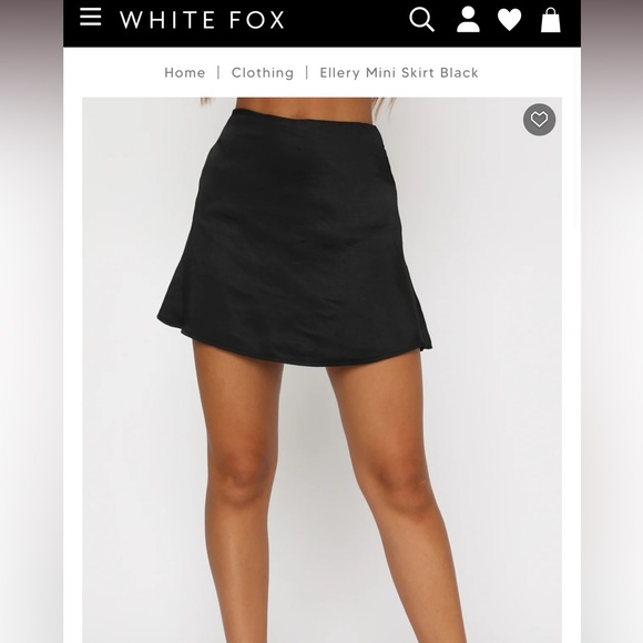 White fox boutique "Ellery Mini Skirt Black" ; mini silk skirt - Picture 4 of 5